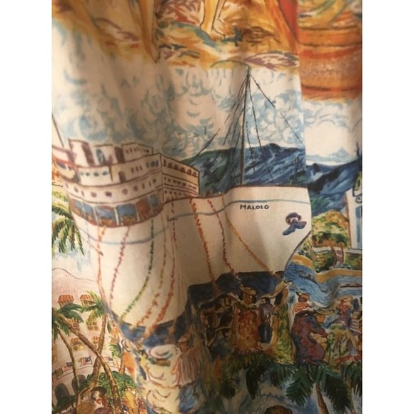 Reyn Spooner Men’s Sz L Guy Buffet Malolo Cruise Ship Port Harbor Hawaiian Shirt - Picture 8 of 9